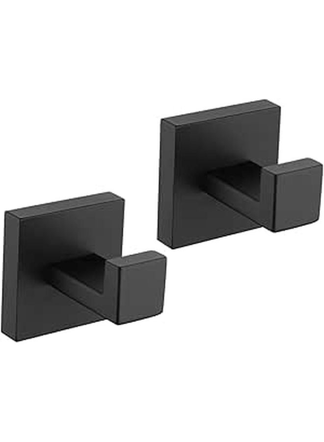 2 Pack Stainless Steel Towel Hooks Wall Mount Bathroom Storage Over Door Hanger - Image 1