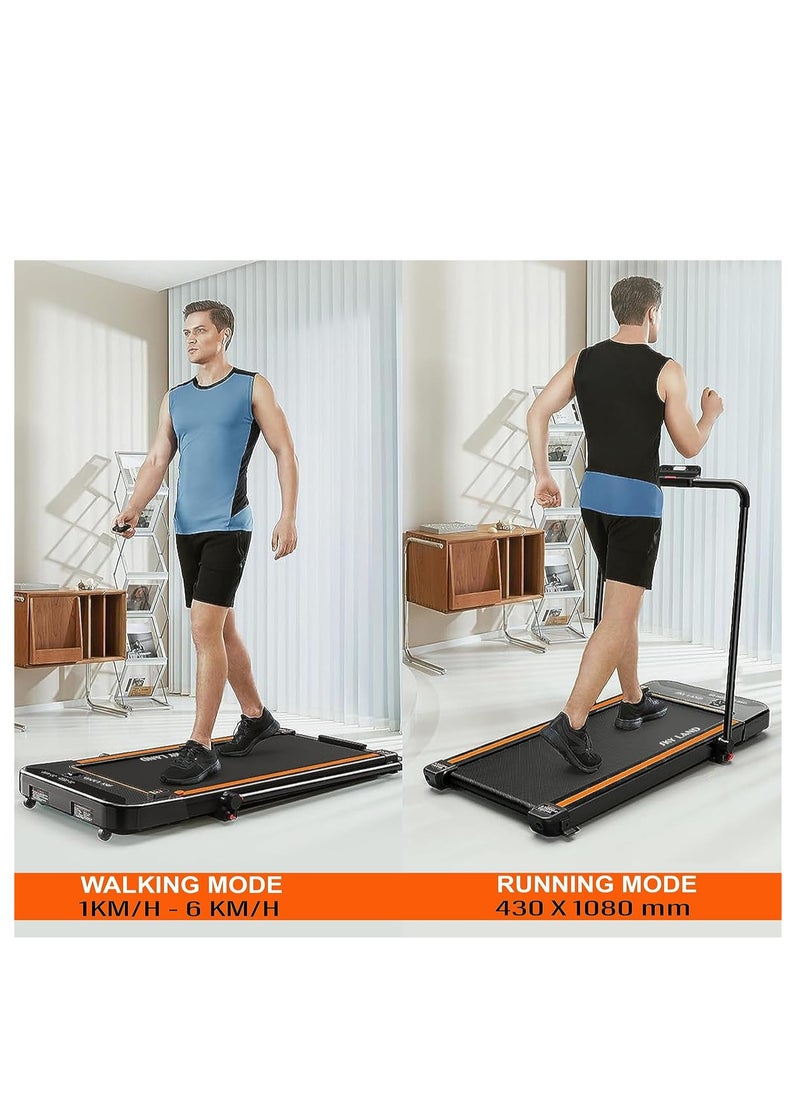 Sky Land 2-in-1 Under Desk Treadmill | Foldable 2.5 HP Walking Pad and Running Machine for Home and Office | Quiet Mini Treadmill with LED Display, Remote Control, and Space-Saving Design - EM-1294  - Image 2