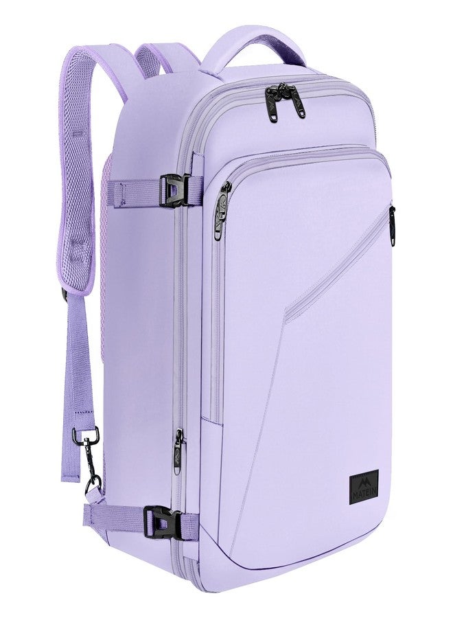 MATEIN Carry on Backpack for Women, 40L Heavy Duty Travel Backpack Airplane Approved, Expandable Simple Fashion Daypack, Frequent Traveler Gifts, Light Purple - Image 1