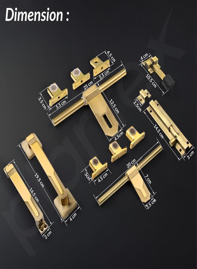 Plantex Stainless Steel Door Kit for Single Door/Door Accessories (10-inch Al-Drop,8-inch Latch,2 Handles of 8 and 7 Inch,7-inch Tower Bolt and 4-inch Door Stopper- (PVD Gold) - Image 3