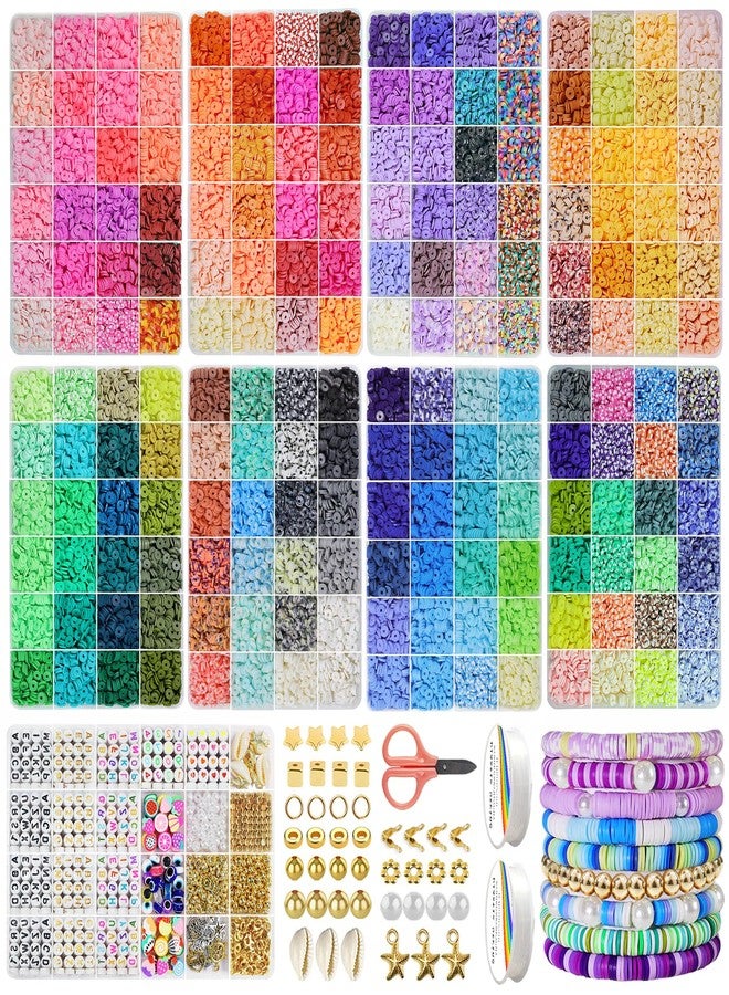 Redtwo 45000 Pcs Clay Beads Bracelet Making Kit, 9 Boxes 192 Colors Friendship Bracelet Kit Flat Polymer Heishi Beads for Jewelry Making, Crafts Gift for Girls Ages 6-12 - Image 1