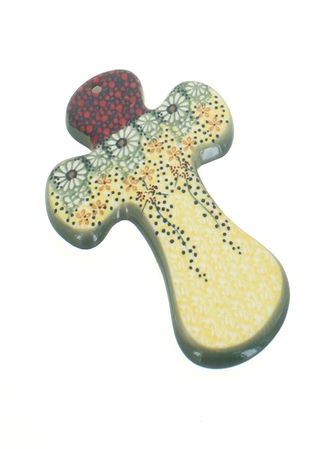 Blue Rose Pottery Hand Painted Wall Cross - Image 1
