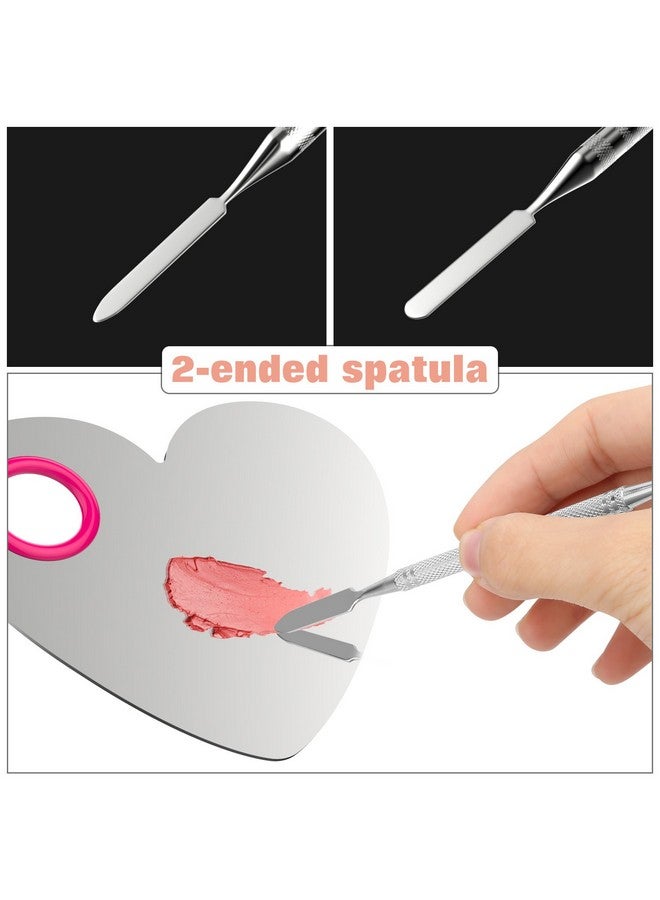 Luxspire Makeup Mixing Palette Stainless Steel Cosmetics Makeup Palette Foundation Cream Mixing Blending Artist Tool Makeup Tools With Spatula For Eyeshadow Lipsticks Nail Art - Image 5