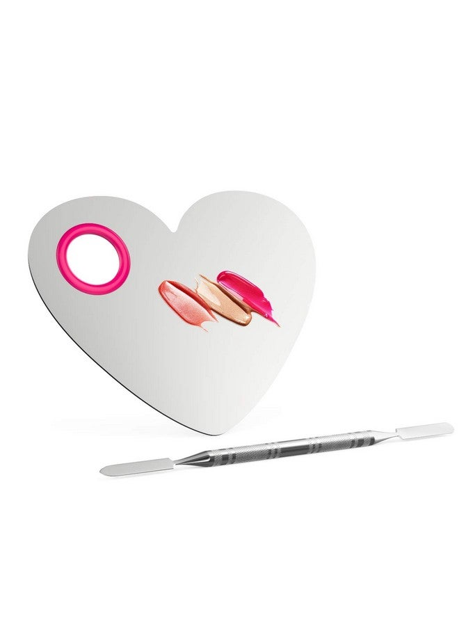 Luxspire Makeup Mixing Palette Stainless Steel Cosmetics Makeup Palette Foundation Cream Mixing Blending Artist Tool Makeup Tools With Spatula For Eyeshadow Lipsticks Nail Art - Image 1