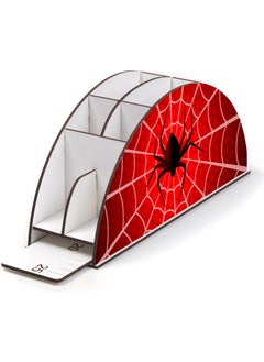 KutuTR Wooden Vip Spiderman Series Desktop Pen Holder with Rainbow Ruler Assembled Organizer for Kids  - Image 3