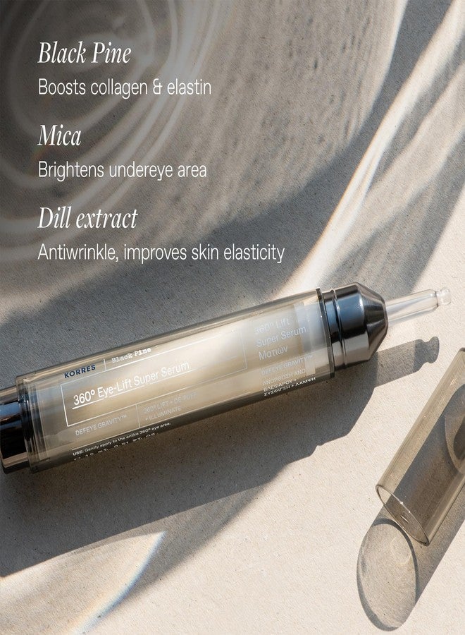 KORRES Black Pine 3D Eye-Lift Super Serum, Under Eye Serum for Dark Circles 15 Ml - Image 3