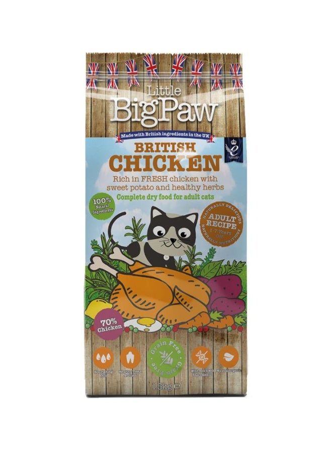 Little Big Paw Little BigPaw British Chicken Adult Dry Cat Food 1.5 KG - Image 1