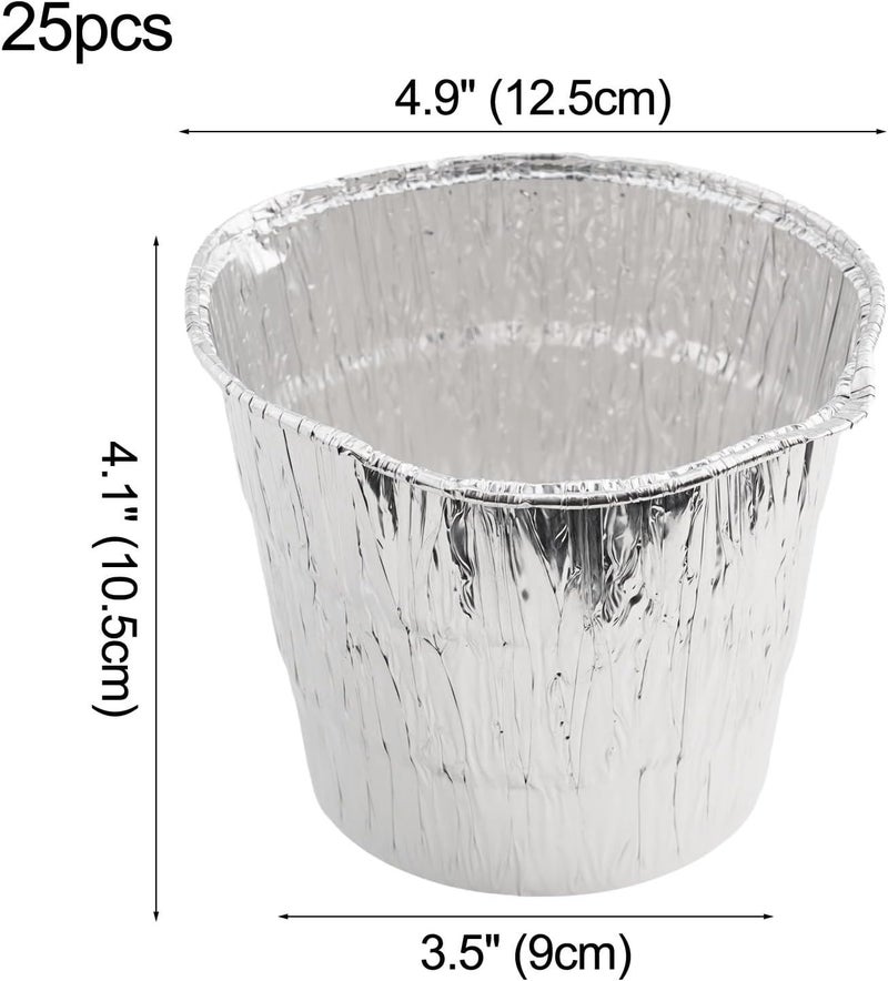 25 Pack Disposable Aluminium Grease Bucket Liners for Traeger Pellet Grill Pro Series 575/780, 650/885, 20/22/34 and Compatible with 450/550/700/1000 - Image 3