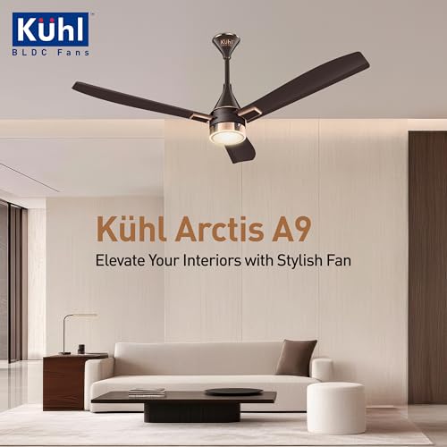 KUHL Arctis A9 1200 mm BLDC 65% Power Saving BLDC Ceiling Fan With Remote | BEE 5 Star Rated | ISI Marked | High Air Flow & Down Light | 5 Year Brand Warranty on Motor |Espresso - Image 2