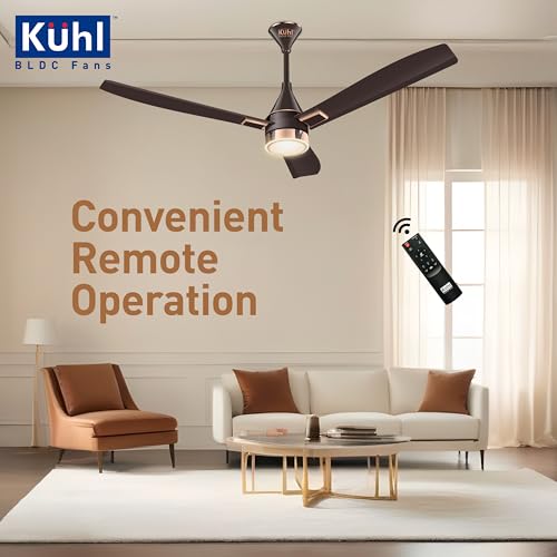 KUHL Arctis A9 1200 mm BLDC 65% Power Saving BLDC Ceiling Fan With Remote | BEE 5 Star Rated | ISI Marked | High Air Flow & Down Light | 5 Year Brand Warranty on Motor |Espresso - Image 4