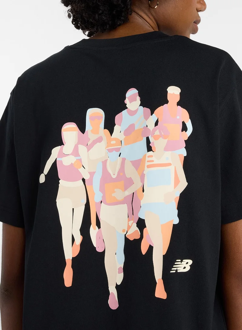 نيو بالانس تيشيرت جري سيستم أثليتكس