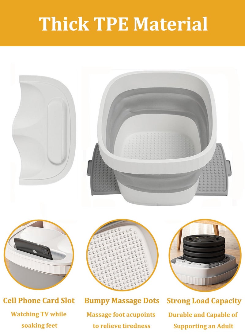 Foldable Foot Tub with Foot-rest Footbath Basin Feet Soaking Bucket Foot SPA Massage Basin With Pedal and Cover For Pedicure Massage - Image 4