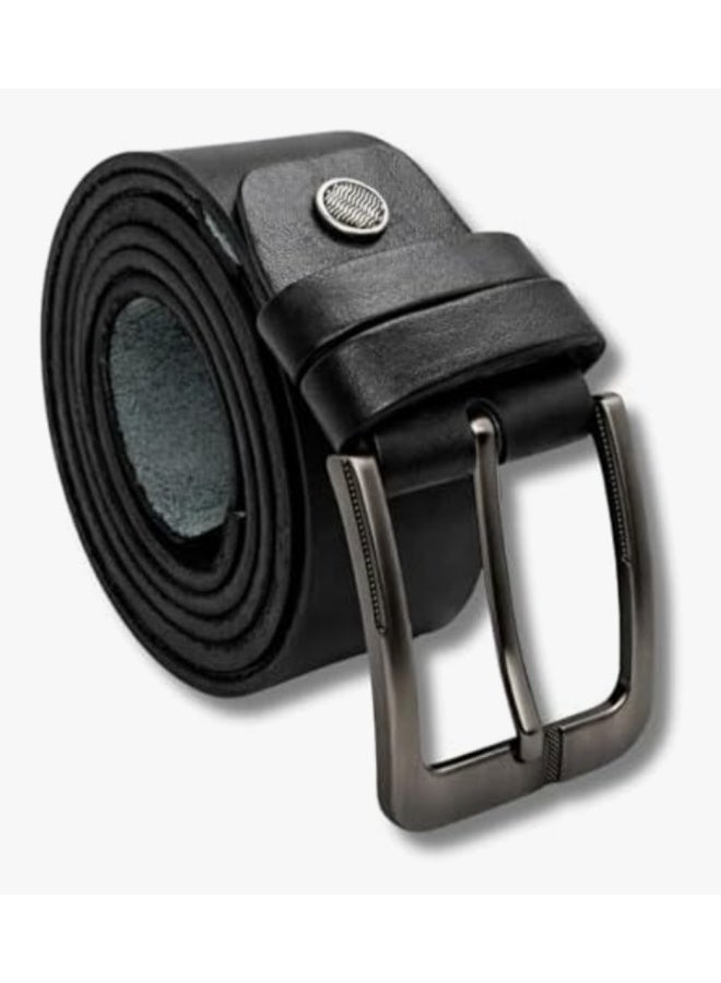 Men’s Genuine Buffalo Leather Casual Belt – Heavy-Duty Scratch-Resistant Metal Buckl - Image 1