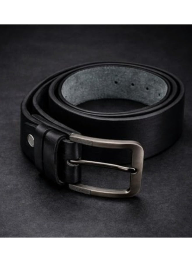 Men’s Genuine Buffalo Leather Casual Belt – Heavy-Duty Scratch-Resistant Metal Buckl - Image 2