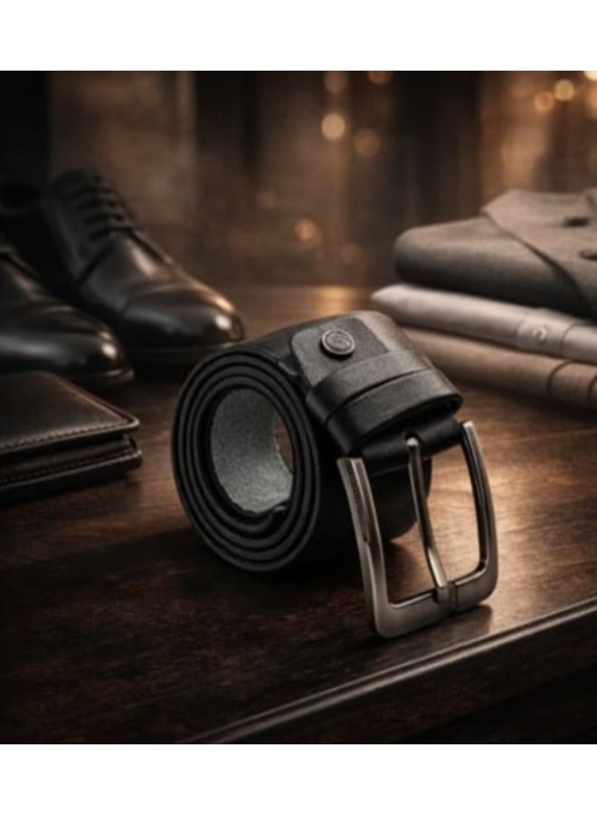 Men’s Genuine Buffalo Leather Casual Belt – Heavy-Duty Scratch-Resistant Metal Buckl - Image 3