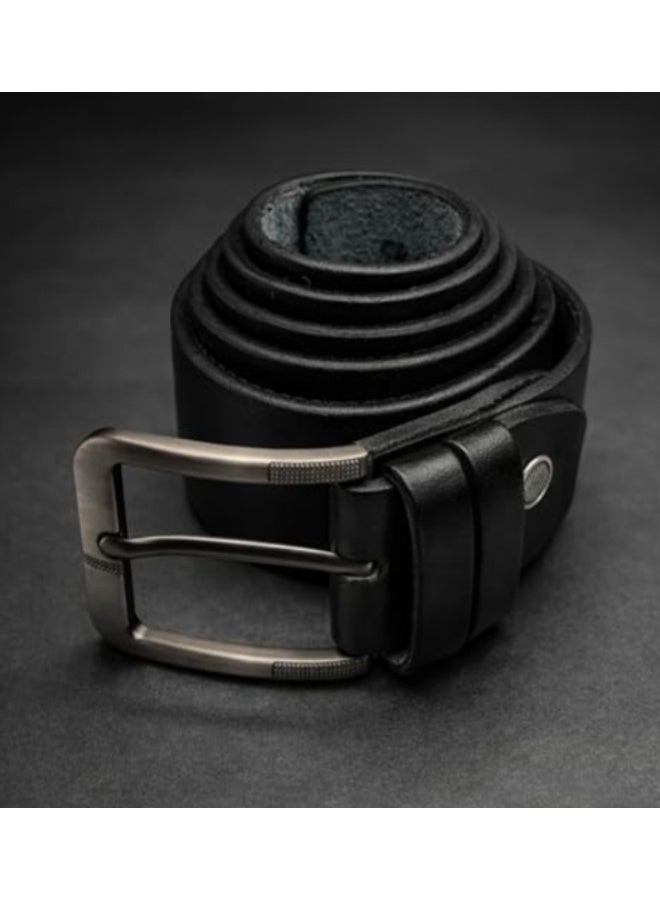 Men’s Genuine Buffalo Leather Casual Belt – Heavy-Duty Scratch-Resistant Metal Buckl - Image 4