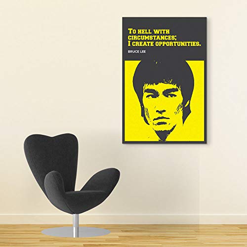 Inephos Bruce Lee - to Hell with Circumstances Inspirational Poster Print (Size: 8 inch X 12 inch, Framed, Laminated Print) - Image 1