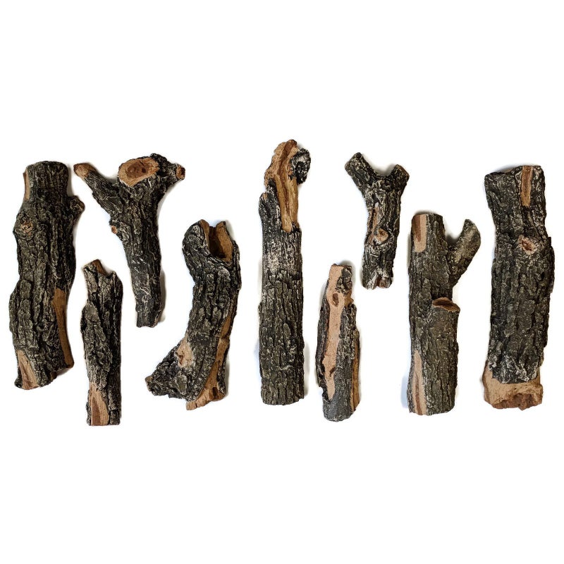Midwest Hearth Midwest Hearth Deluxe Decorative Branch and Twig Set  Cast from Real Logs and Hand Painted in USA Oak 9Piece 