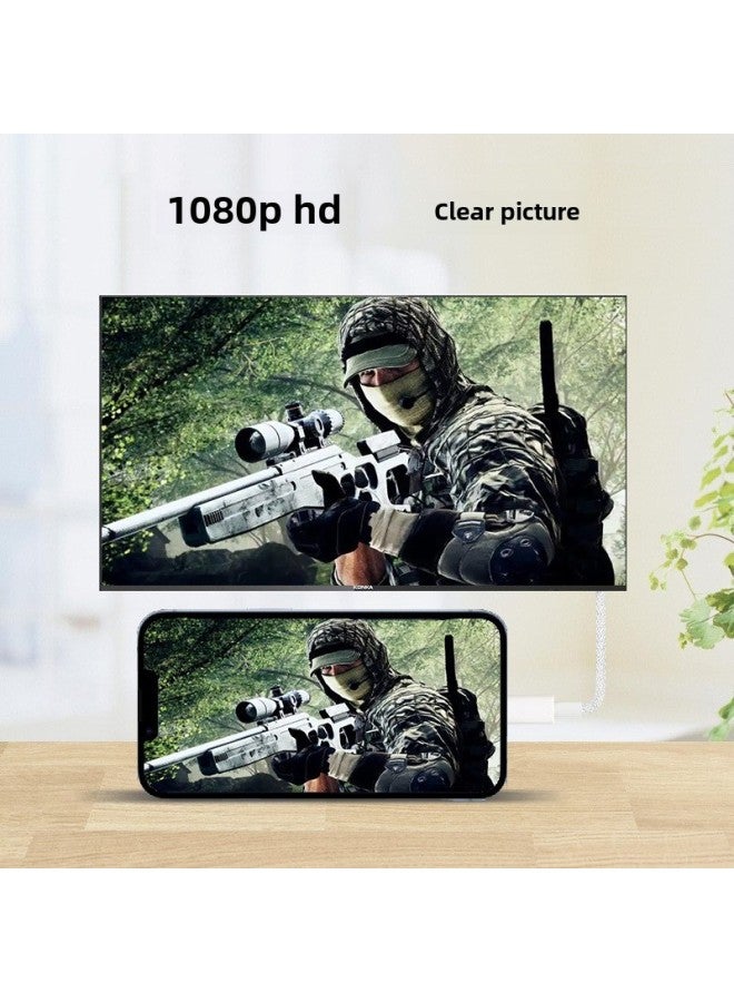خط شاشة Lightning إلى HDMI HD IOS إلى شاشة تلفزيون كبيرة بدون قابس إمداد الطاقة وتشغيل الخط - اللون: أبيض - طول الخط: 1 متر - Image 4