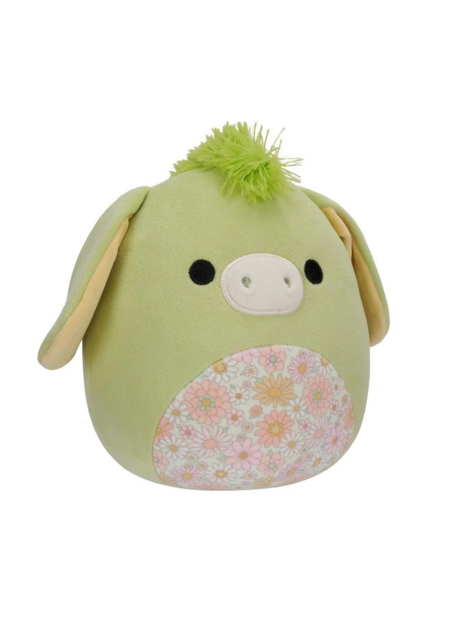Squishmallows Squishmallows Juniper Green Donkey Floral Belly Plush Toy (19 cm)
