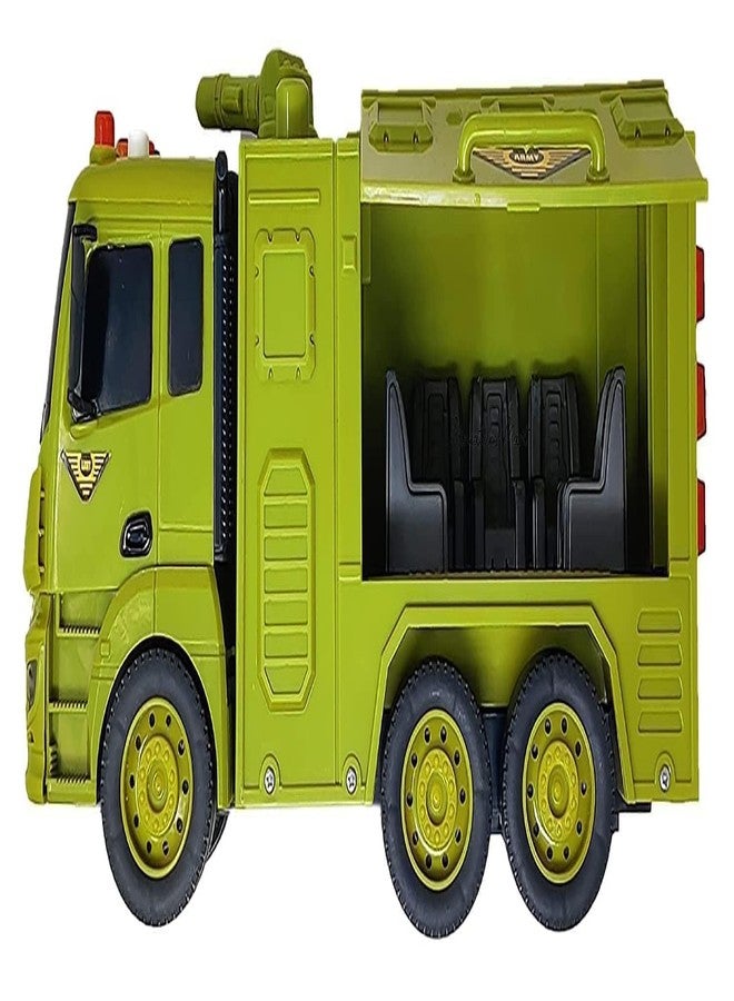 Ixora Rescue Squad Guns and Bombs Pull Back Vehicles Friction Powered Engineering Construction Military Trucks Toy for 3+ Years Old Kids Boys Girls (Multicolor) - Image 1