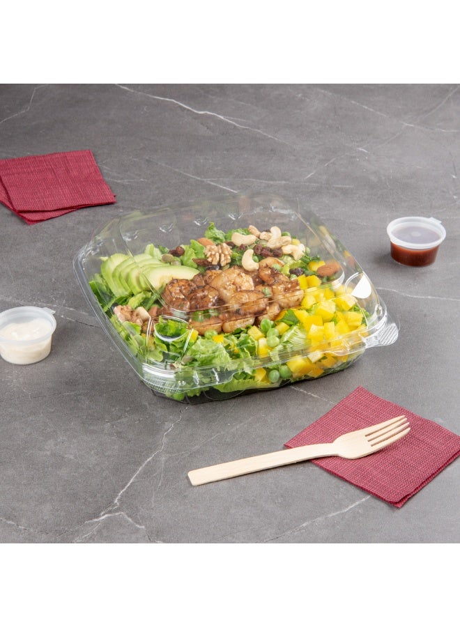 Restaurantware Thermo Tek 45.7 Ounce Clamshell Containers, 100 Anti-Fog To Go Food Containers - Freezable, Rectangle, Clear Plastic Food Packaging Containers, Disposable - Image 4