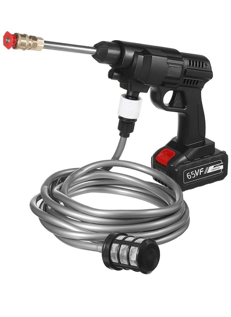 Arabest Double Batteries 65VF Cordless High Pressure Car Washer with Nozzles Water Gun Set Garden Cleaning Jet Car Washing Machine Black  - Image 2