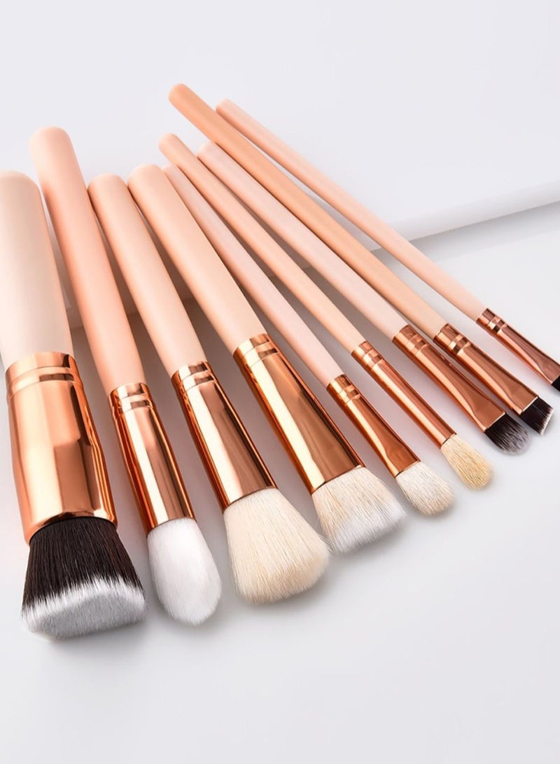 9-Piece Professional Makeup Brush Set Multicolour - Image 2