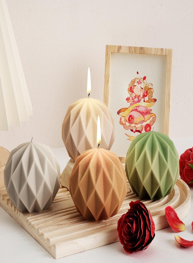 ESEDAGE Diamond Ball Mold Ball Candle - Resin Casting Silicone Molds for Home Decor & Candle Making Wave Spiral Mold - Image 1
