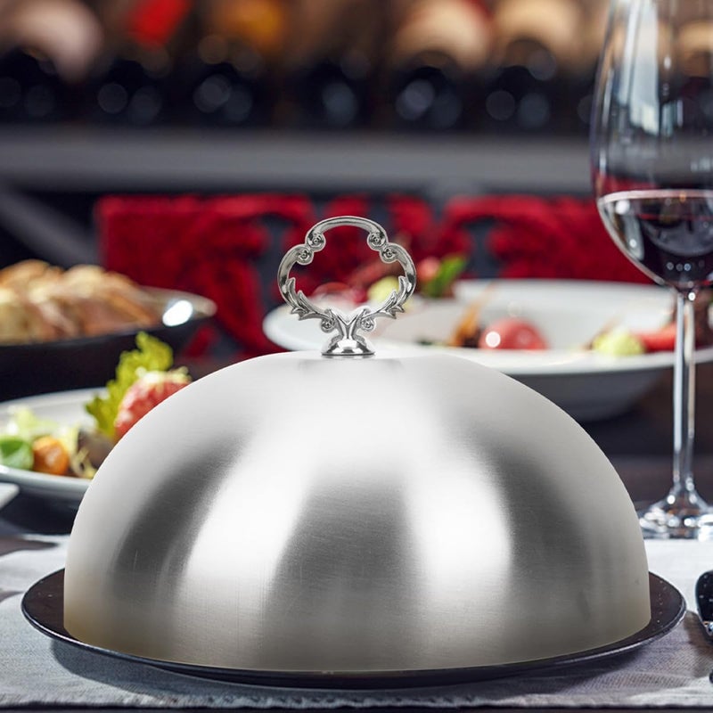 Stainless Steel Melting Dome and Griddle Cover 14cm Silver Food Spatter Shield Lid for Steaks and Vegetables Outdoor Cooking and Indoor Grill Use - Image 4