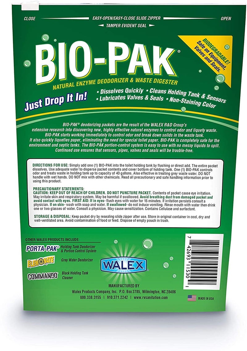 Walex BIO-11530 Bio-Pak Natural Holding Tank Deodorizer and Waste Digester, (Pack of 10) (4 Pack of 10) - Image 3