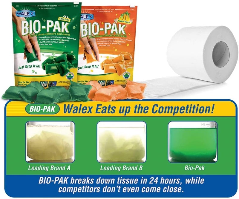 Walex BIO-11530 Bio-Pak Natural Holding Tank Deodorizer and Waste Digester, (Pack of 10) (4 Pack of 10) - Image 4