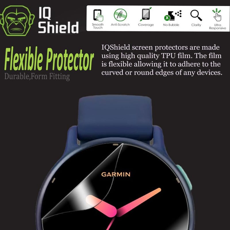 IQShield 6 Pack for Garmin Vivoactive 6/Vivoactive 5 Screen Protector: Clear TPU Film, Bubble-Free Installation, Scratch-Resistant, Case Friendly, Self-Healing, HD Clarity for Ultimate Protection - Image 3