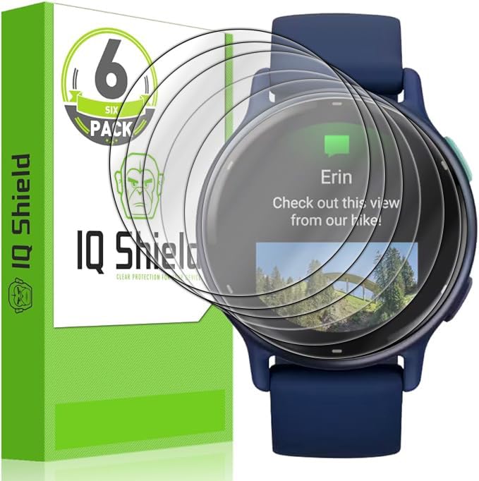 IQShield 6 Pack for Garmin Vivoactive 6/Vivoactive 5 Screen Protector: Clear TPU Film, Bubble-Free Installation, Scratch-Resistant, Case Friendly, Self-Healing, HD Clarity for Ultimate Protection - Image 1