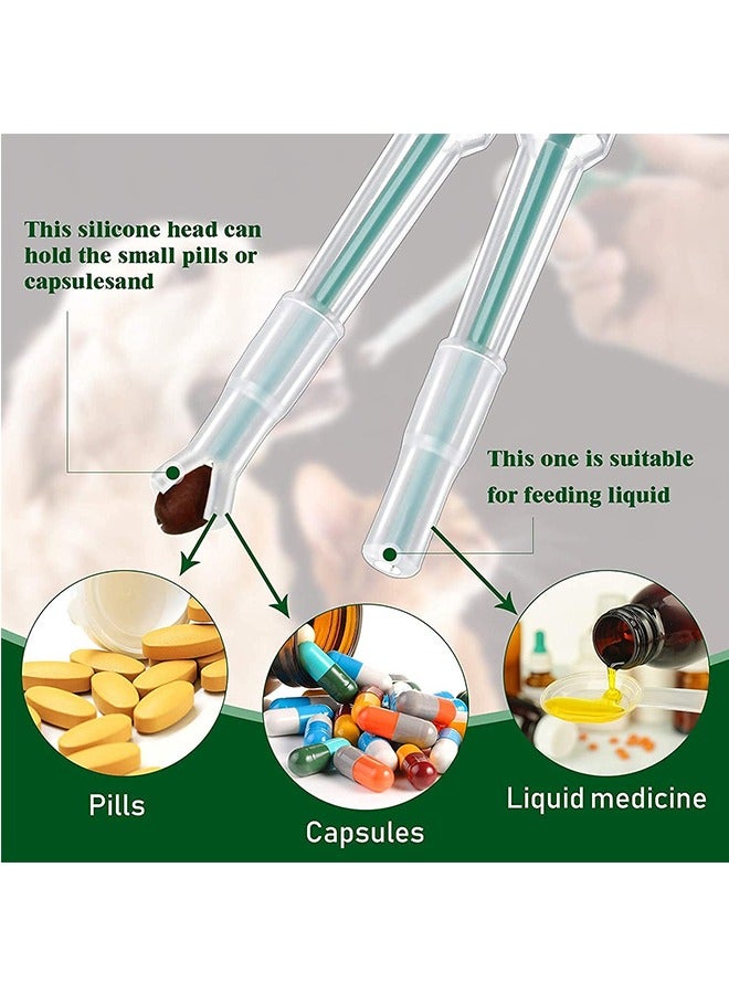 2PCS Pet Medicine Feeder, Reusable Cat Dog Pill Shooter Durable Pet Pill Feeding Dispenser for Solid Capsule Particles or Liquid, Silicone Syringe Pet Feeding Tool for Small Animals Birds Cats (Blue) - Image 3