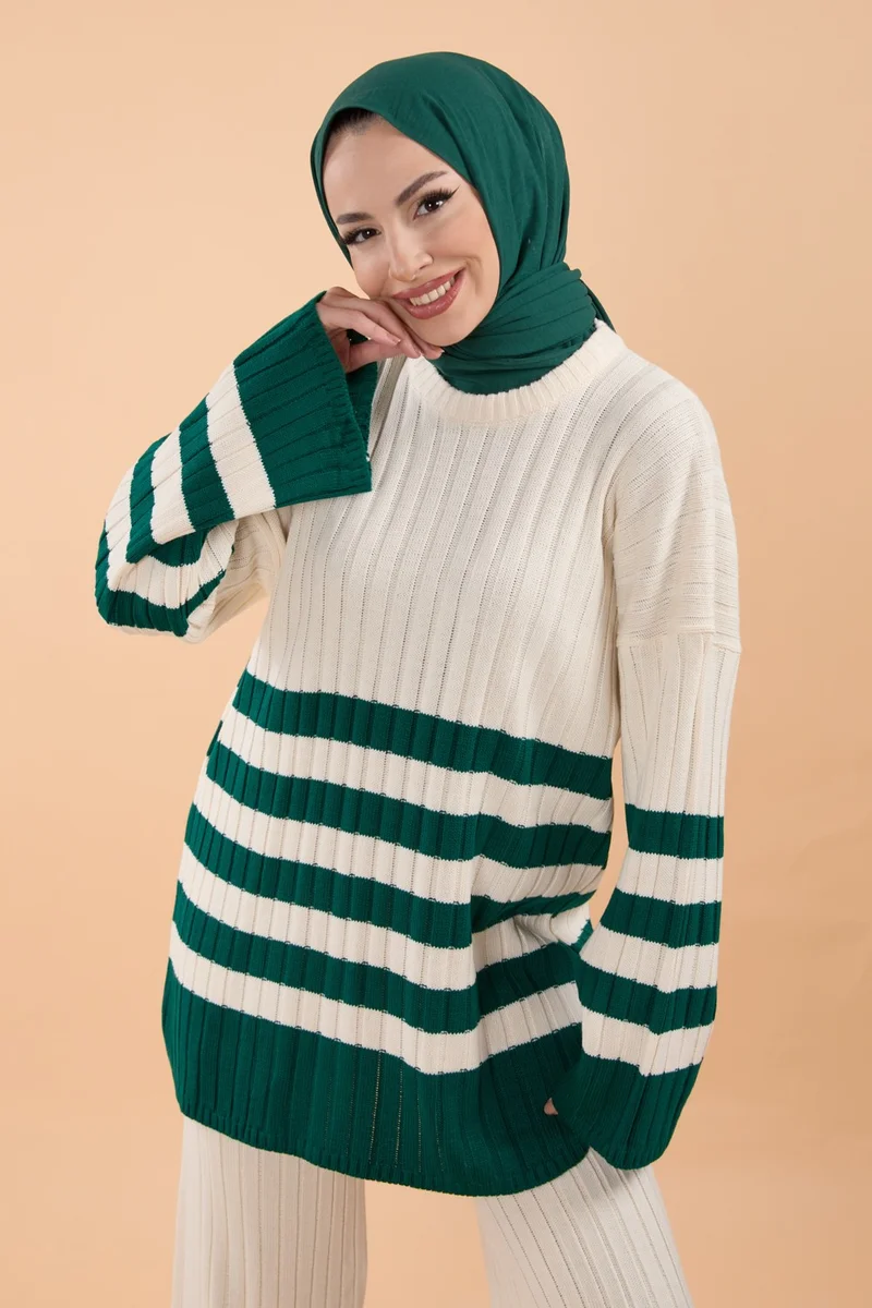 Tofisa 23767-CREAM-EMERALD Knitwear Set