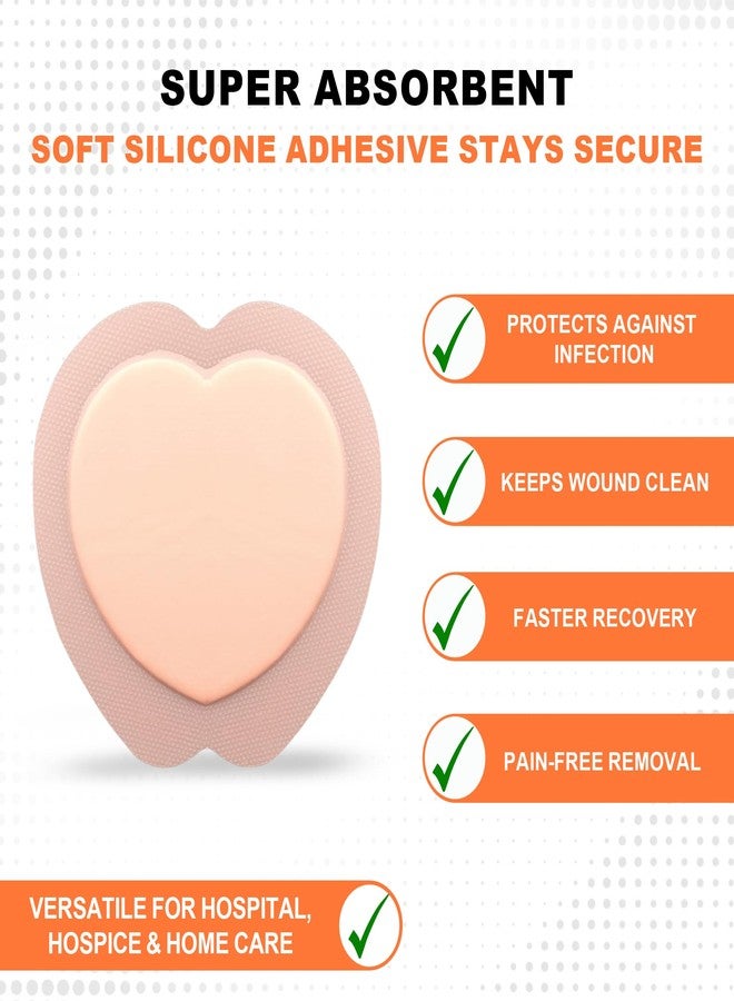 MedVance Sacral Bordered PHMB Silicone Adhesive Foam Wound Dressing, Bed Sore Treatment Bandage for Sacrum, Size 9"x 9" (6.1" Pad x 6.6" Pad), Box of 5 dressings - Image 4