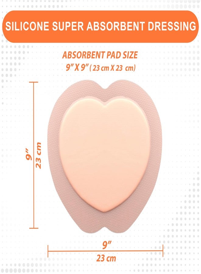 MedVance Sacral Bordered PHMB Silicone Adhesive Foam Wound Dressing, Bed Sore Treatment Bandage for Sacrum, Size 9"x 9" (6.1" Pad x 6.6" Pad), Box of 5 dressings - Image 3