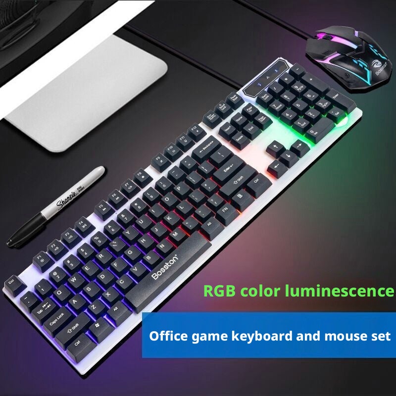 Boston 8310 Wired USB Backlit Keyboard and Mouse Set for Laptop, Gaming, Office - Image 1