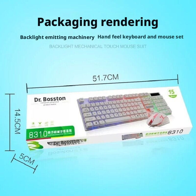Boston 8310 Wired USB Backlit Keyboard and Mouse Set for Laptop, Gaming, Office - Image 2