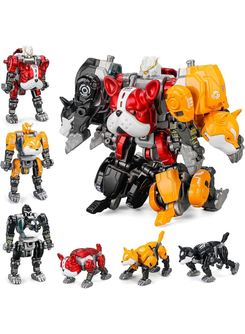 SYOSI 3-in-1 Transforming Robot Toy Set, Animal to Robot Alloy Deformation Kit with 7 Shapes, STEM Educational Building Toy for Kids Ages 4-12, Ideal for Birthday, Christmas and Party Gifts (Multi-Mode) - Image 1