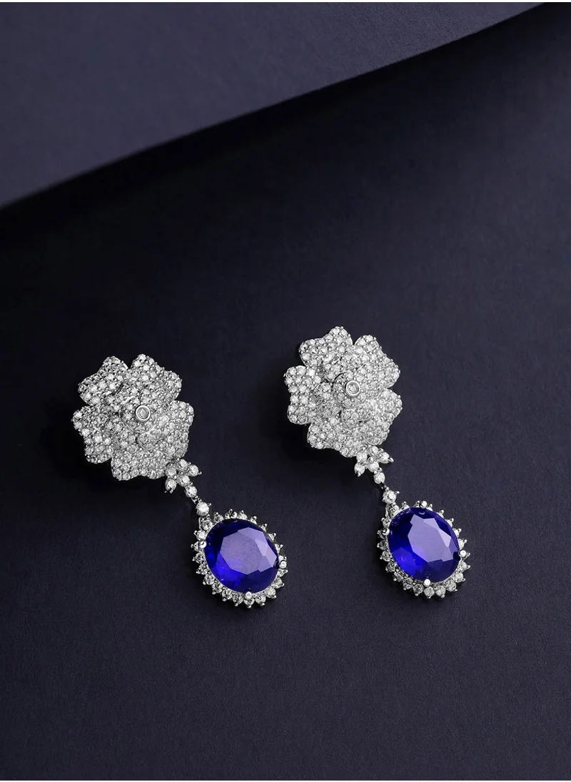 Priyaasi American Diamond Studded Drop Earrings