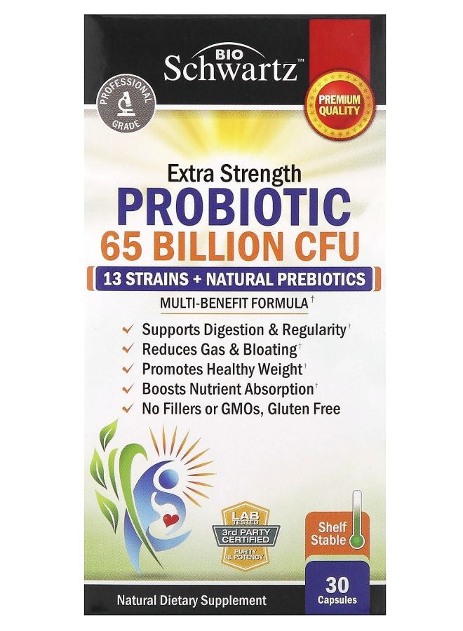 Extra Strength Probiotic 65 Billion CFU 30 Capsules