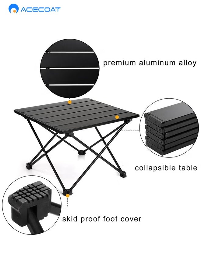 ACECOAT Portable Camping Table Ultralight Aluminum Folding Table Camp For Camping Hiking Backpacking Outdoor Picnic 56cm x 40cm x 41cm Black - Image 5