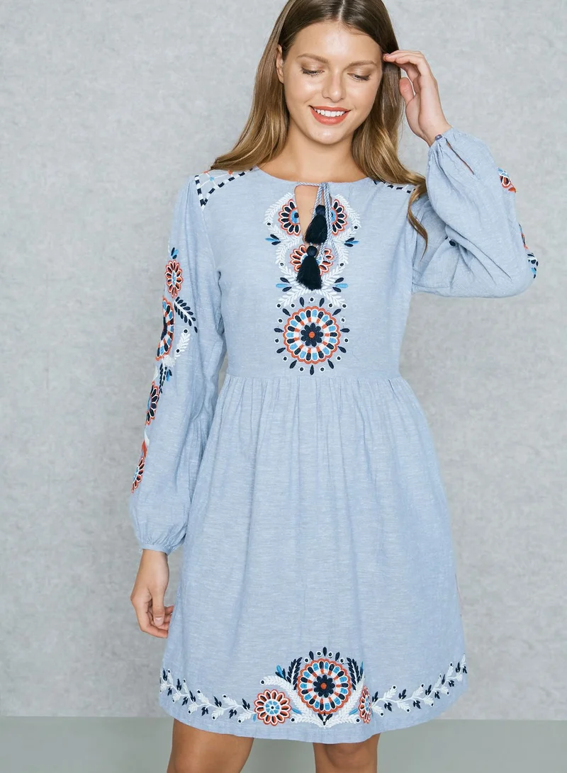 sachin and babi light blue dress NEW LOOK Embroidered Dress for Women