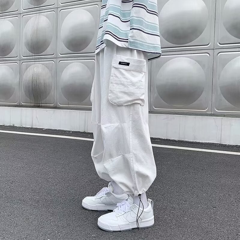 Army Green Japanese Style Retro Ami Khaji Claw Pants Mens Summer Thin Bundled Foot Bloomers American Style oversize Pants Green - Image 3