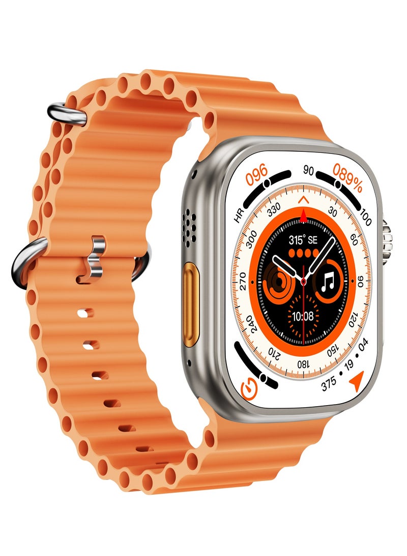Smart Watch C9 Ultra Health Fitness Tracker Sport Watch 49MM- Orange - Image 2