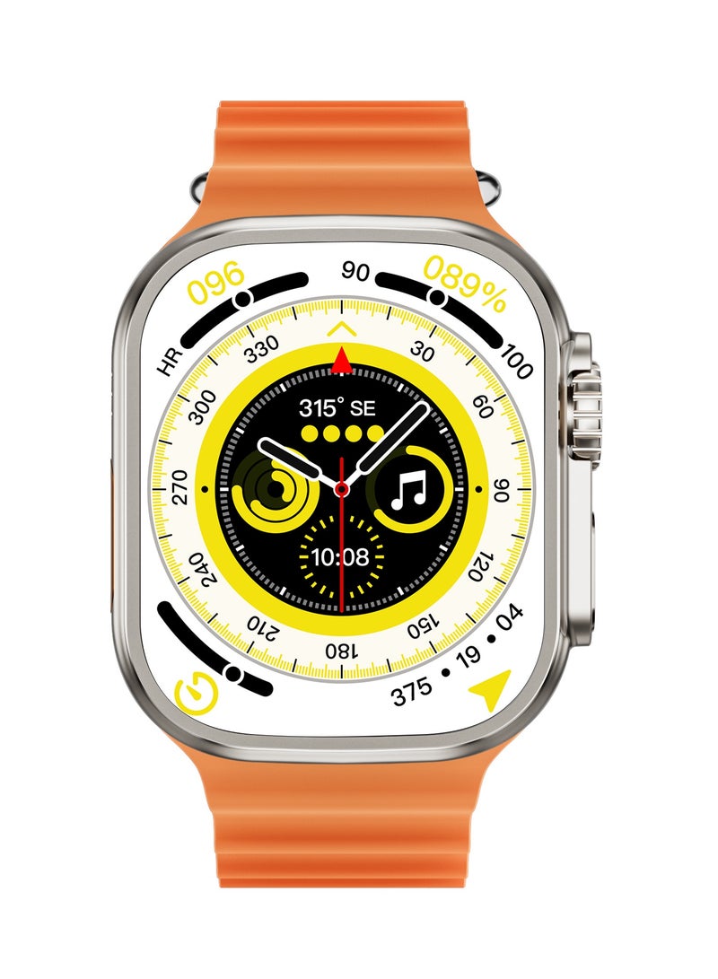 Smart Watch C9 Ultra Health Fitness Tracker Sport Watch 49MM- Orange - Image 4