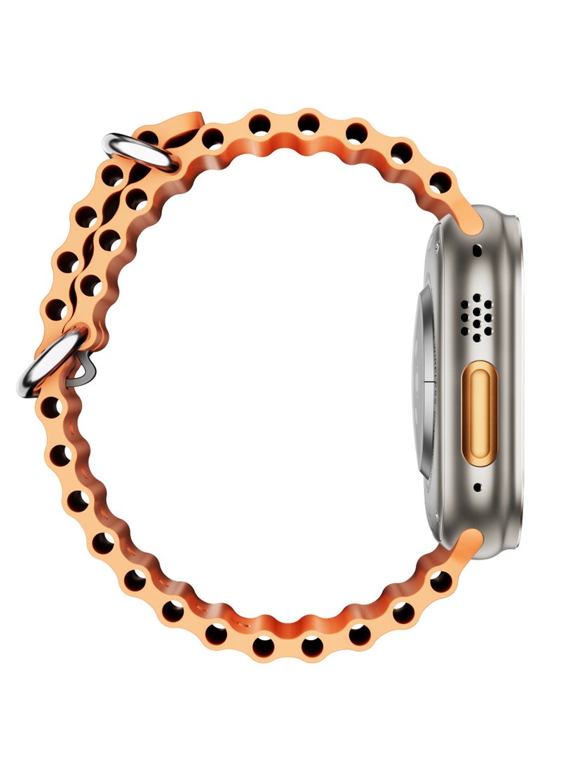 Smart Watch C9 Ultra Health Fitness Tracker Sport Watch 49MM- Orange - Image 5