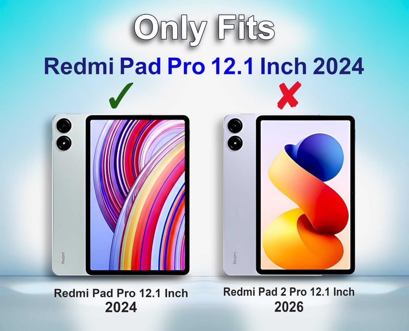 ProElite for Redmi Pad Pro 12.1 inch case, Rugged 3 Layer Armor case Cover for Redmi Pad Pro 12.1 inch with Hand Grip and Rotating Kickstand with Shoulder Strap, Rainbow Pink - Image 2